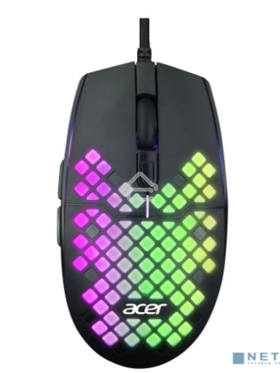 Мышь проводная Acer OMW134 черный, 3200 dpi, USB, кнопки - 6