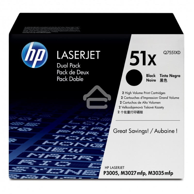 Картридж лазерный HP Q7551XD черный двойная упаковка для LaserJet P3005/M3027mfp/M3035mfp 2 x 13000 стр.