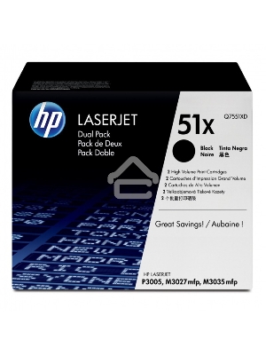 Картридж лазерный HP Q7551XD черный двойная упаковка для LaserJet P3005/M3027mfp/M3035mfp 2 x 13000стр.