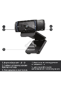 Веб-камера Logitech C920 HD Pro Webcam (Full HD 1080p/30fps, автофокус, угол обзора 78°, стереомикрофон, кабель 1.5м) (арт. 960-000998, M/N: VU0062)
