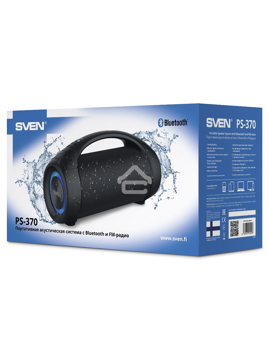 Колонки Sven 370 2.0 чёрные (2x2W, USB, RGB подсветка)