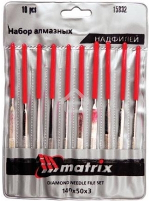 Набор надфилей MATRIX 15832  алмазных 140х50х3 10шт