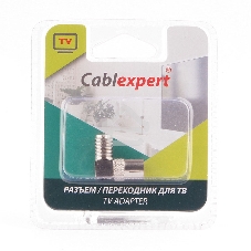 Переходник Cablexpert APL-FTVF-02, F (мама)/TV (мама), 90 градусов, блистер