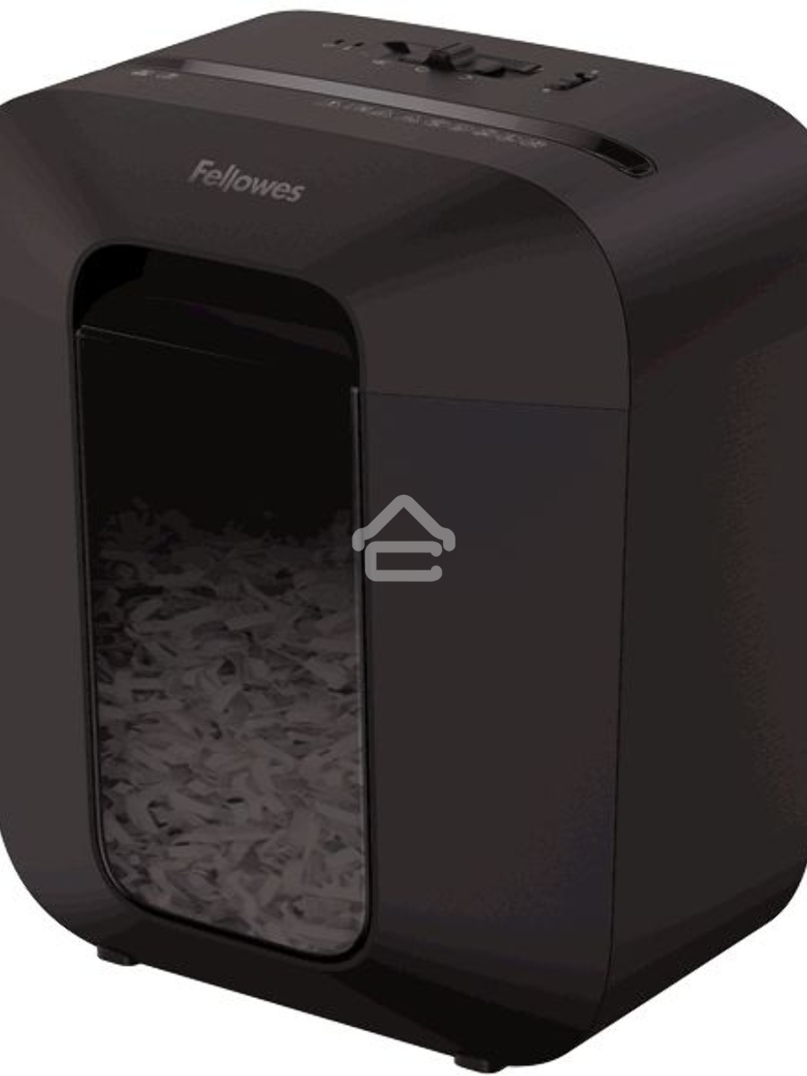 Шредер Fellowes PowerShred LX25 черный (секр.P-4)/перекрестный/6лист./11.5лтр./скрепки/скобы/пл.карты