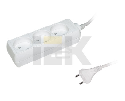 Удлинитель 3х3м без заземл. 10А IP20 У3 2P ИЭК WYP10-06-03-03-N