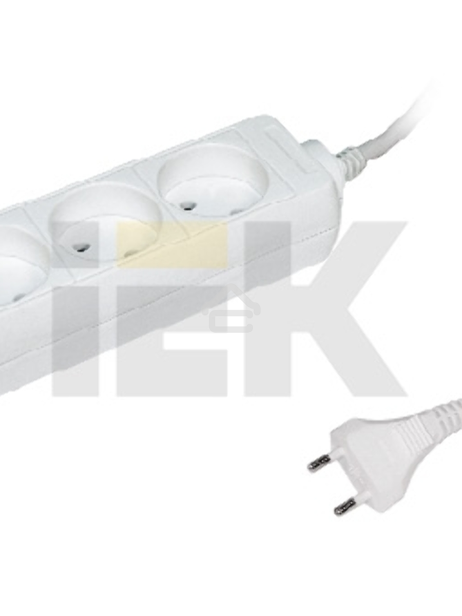 Удлинитель 3х3м без заземл. 10А IP20 У3 2P ИЭК WYP10-06-03-03-N