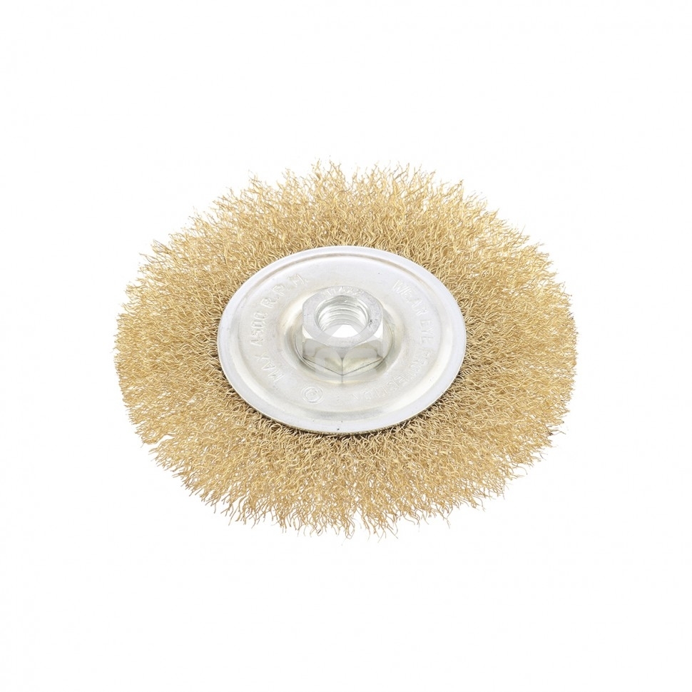 Щетка Matrix для УШМ, 125 мм, М14, плоская, латунированная витая проволока