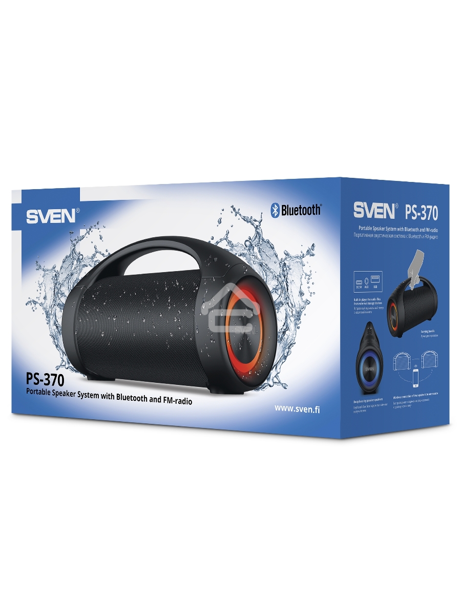 Колонки Sven 370 2.0 чёрные (2x2W, USB, RGB подсветка)