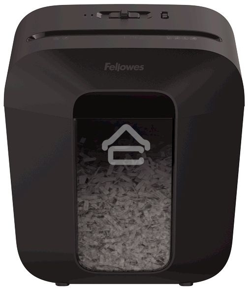 Шредер Fellowes PowerShred LX25 черный (секр.P-4)/перекрестный/6лист./11.5лтр./скрепки/скобы/пл.карты