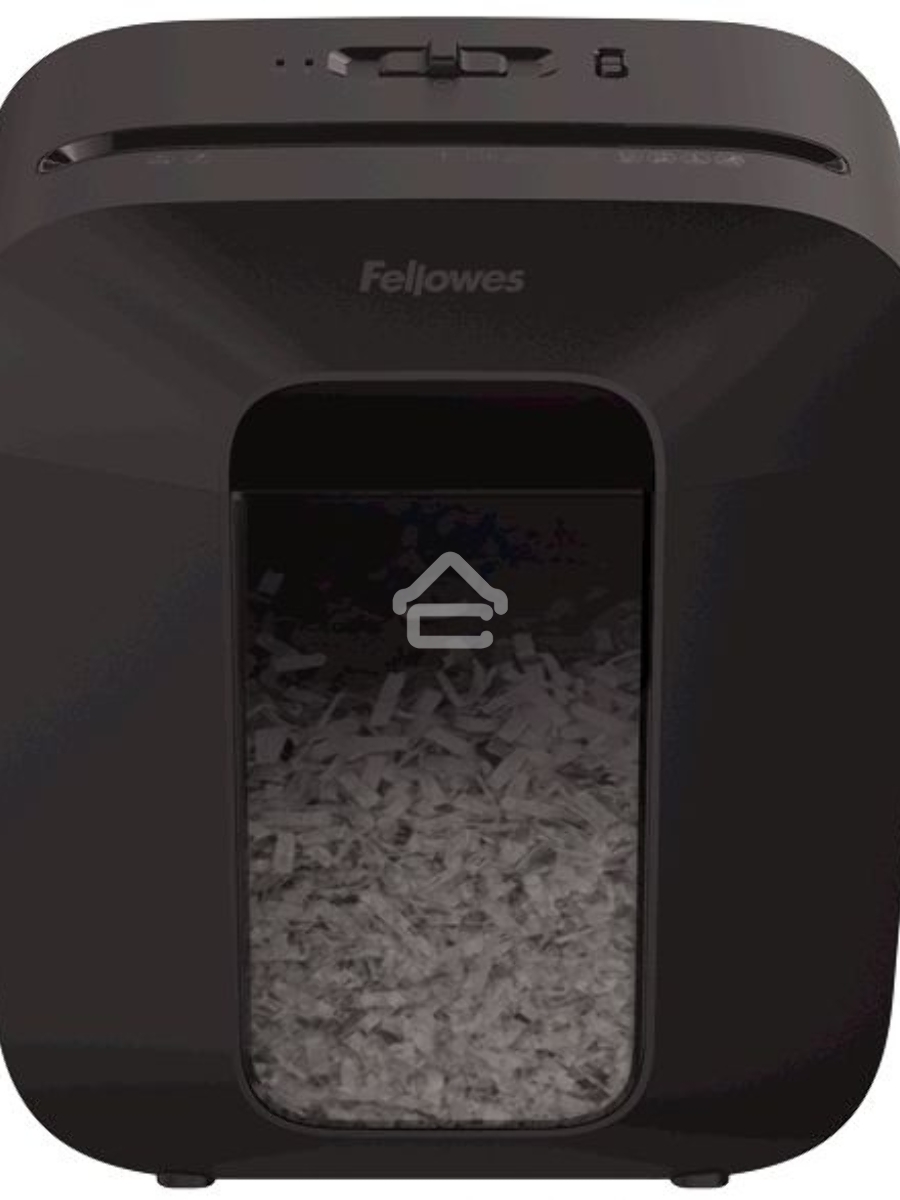 Шредер Fellowes PowerShred LX25 черный (секр.P-4)/перекрестный/6лист./11.5лтр./скрепки/скобы/пл.карты