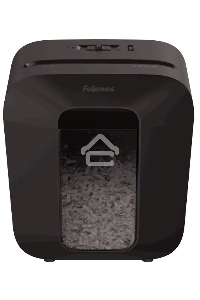 Шредер Fellowes PowerShred LX25 черный (секр.P-4)/перекрестный/6лист./11.5лтр./скрепки/скобы/пл.карты