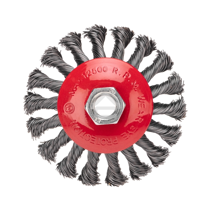 Щетка коническая для УШМ Kranz плетеные пучки стальной проволоки 100 М14