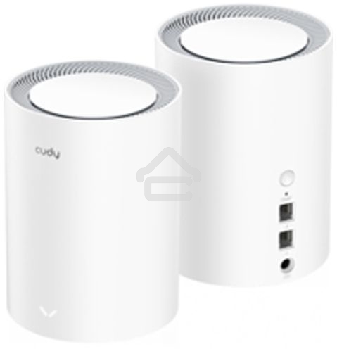 Бесшовный Mesh роутер Cudy M1800 (M1800 2-PACK) AX1800 10/100/1000BASE-TX/Wi-Fi белый (упак.:2шт)