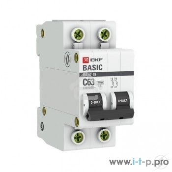 Выключатель автоматический EKF mcb4729-2-25C 2P 25А (C) 4,5кА ВА 47-29 EKF Basic