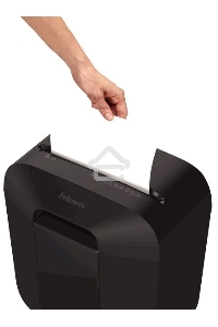Шредер Fellowes PowerShred LX25 черный (секр.P-4)/перекрестный/6лист./11.5лтр./скрепки/скобы/пл.карты