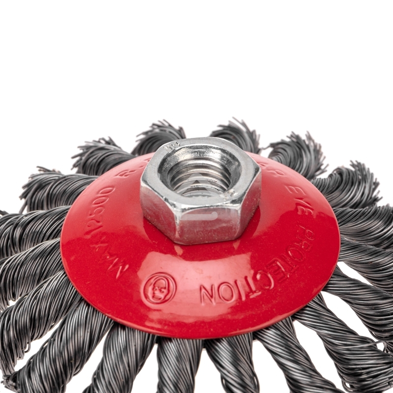 Щетка коническая для УШМ Kranz плетеные пучки стальной проволоки 100 М14