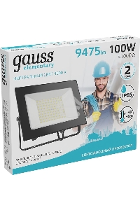 Прожектор уличный Gauss Elementary светодиодный 100Вт корп.алюм.черный (613100110)