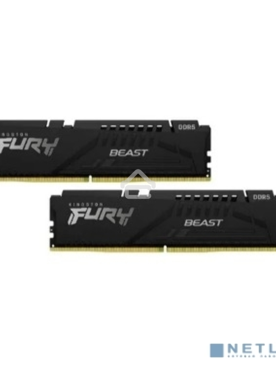 Оперативная память Kingston Fury Beast, DDR5, 16GB (2x8GB), 5200MHz, CL36, DIMM, радиатор, чёрный