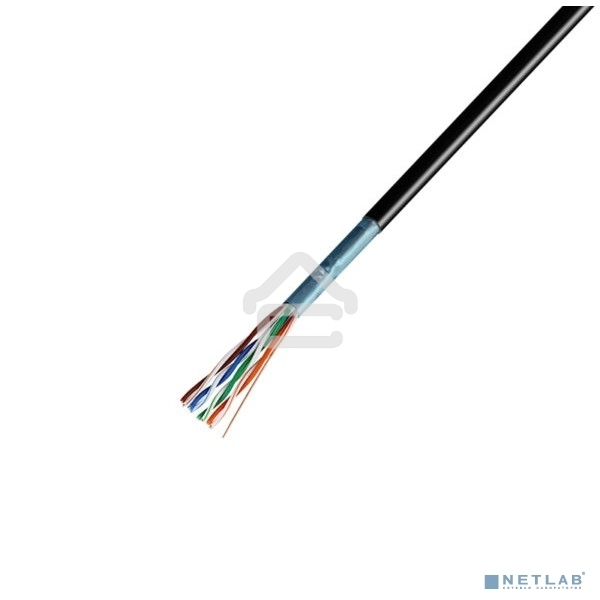 Кабель витая пара Rexant F/UTP, cat.5e, ZH нг(А)-HF, 4PR, 24AWG, внешний, черный, 305 м