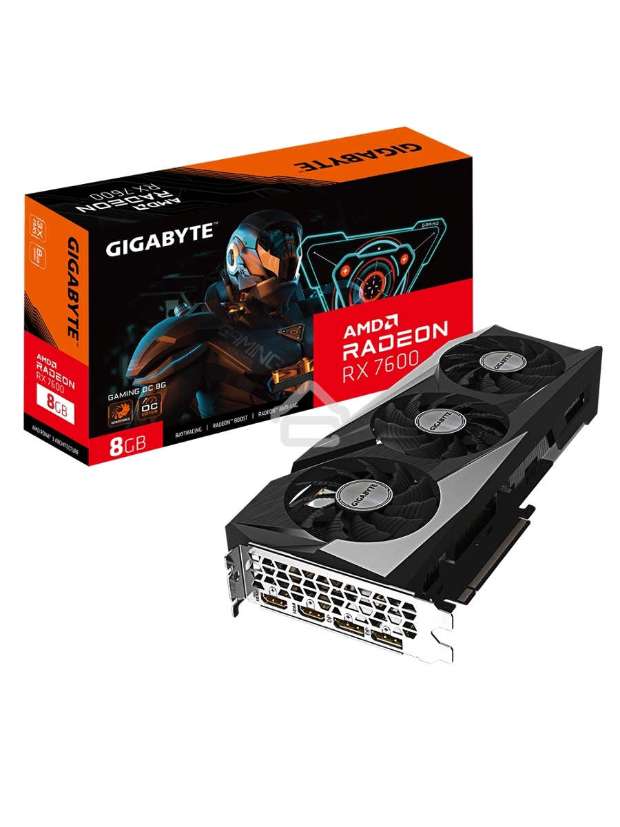 Видеокарта Gigabyte GV-R76GAMING OC-8GD AMD Radeon RX 7600 8Gb 128bit GDDR6 2355/18000 HDMIx2 DPx2 HDCP Ret