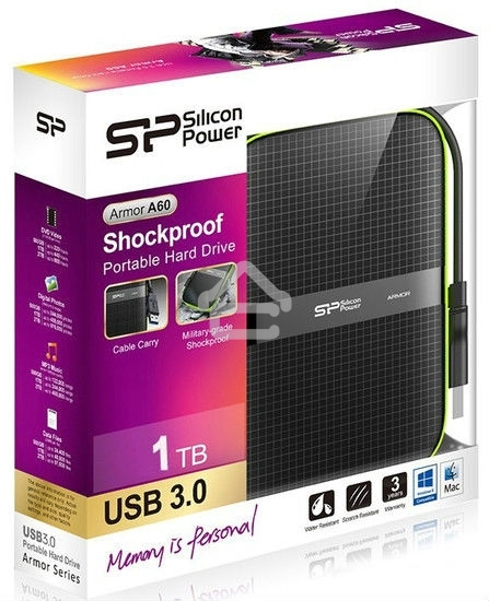 Жесткий диск Silicon Power USB 3.0 1Tb A60 SP010TBPHDA60S3K Armor 2.5
