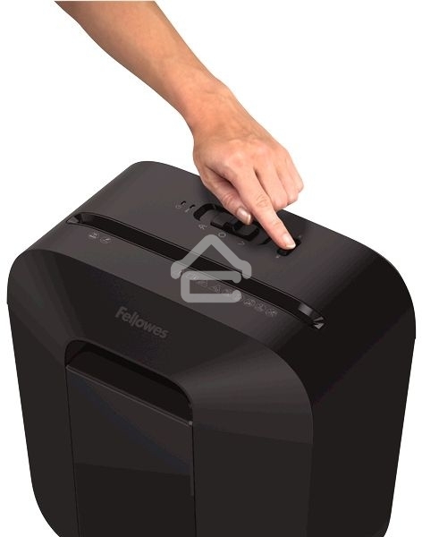Шредер Fellowes PowerShred LX25 черный (секр.P-4)/перекрестный/6лист./11.5лтр./скрепки/скобы/пл.карты