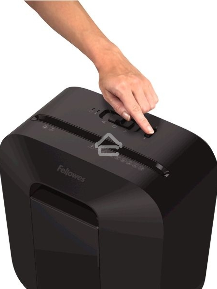 Шредер Fellowes PowerShred LX25 черный (секр.P-4)/перекрестный/6лист./11.5лтр./скрепки/скобы/пл.карты