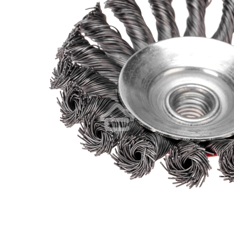 Щетка коническая для УШМ Kranz плетеные пучки стальной проволоки 100 М14