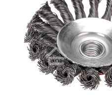 Щетка коническая для УШМ Kranz плетеные пучки стальной проволоки 100 М14