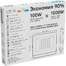 Прожектор уличный Gauss Elementary светодиодный 100Вт корп.алюм.черный
