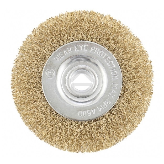 Щетка Matrix для УШМ, 150 мм, М14, плоская, латунированная витая проволока