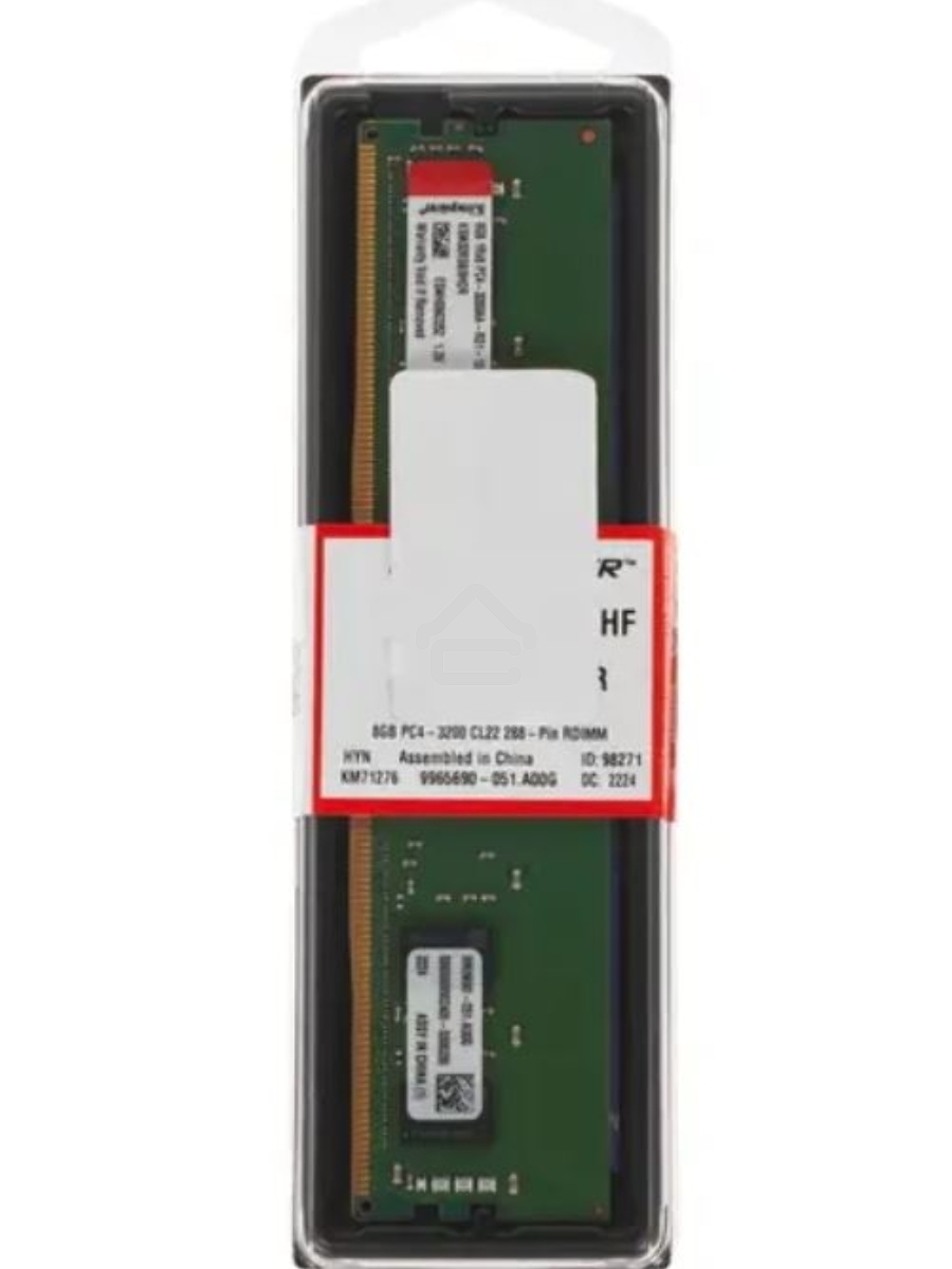 Оперативная память Kingston, DDR4, 8GB (1x8GB), 3200MHz, CL22, ECC, RDIMM