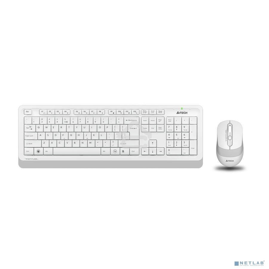 Клавиатура + мышь A4 Fstyler FG1010 клав:белый/серый мышь:белый/серый USB беспроводная Multimedia