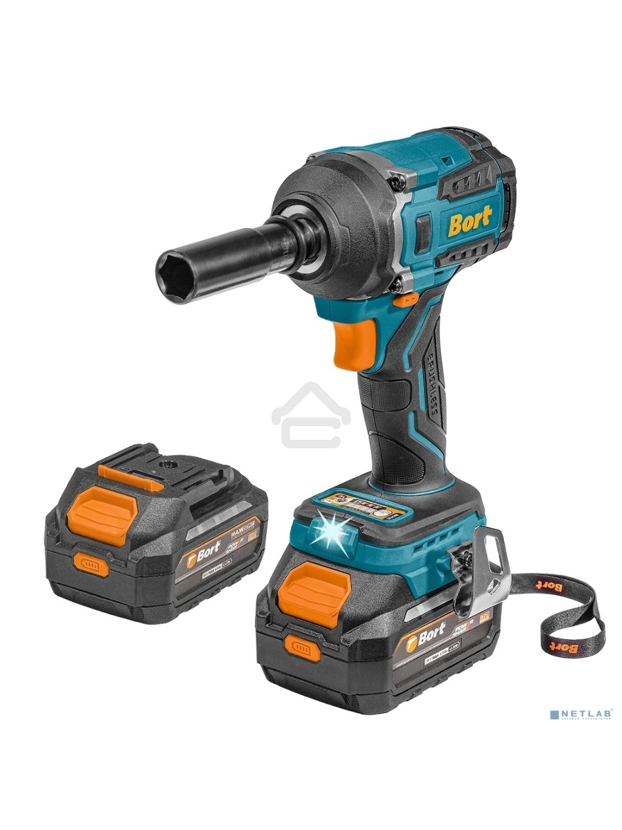 Гайковерт аккумуляторный Bort BSR-21U (2х4АЧ+ЗУ) [93418477] { 800 Нм, 0-2700 об/мин, акб Li-Ion, аккумуляторная система Makita 18V LXT 18 В, вес 1.4 кг }