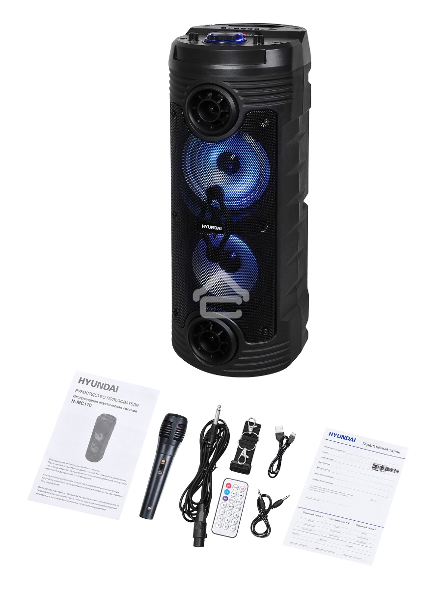 Минисистема Hyundai H-MC170 черный 80Вт/FM/USB/BT/SD/MMC
