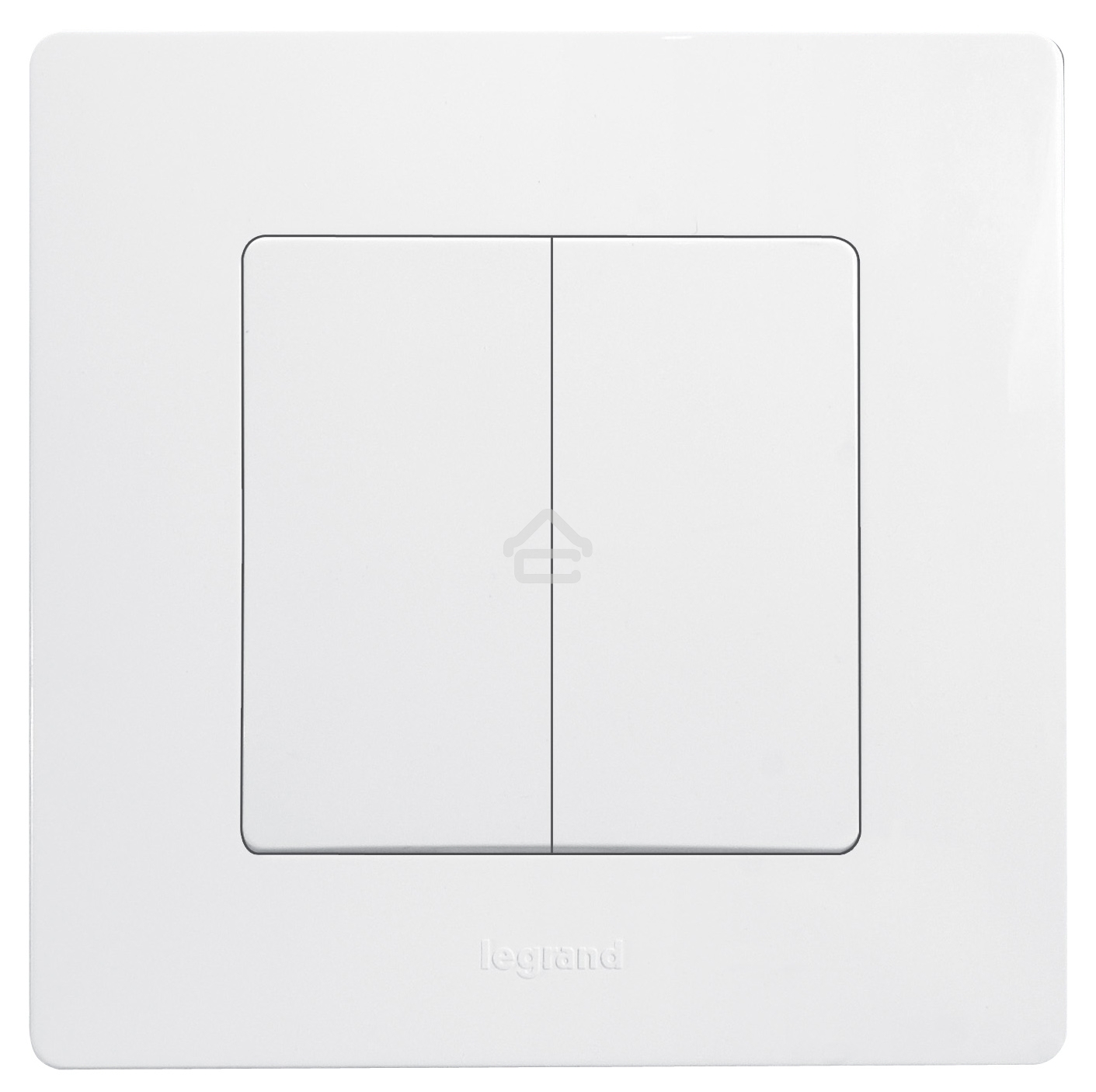 Выключатель двухклавишный 10AX винтовые зажимы ETIKA, белый