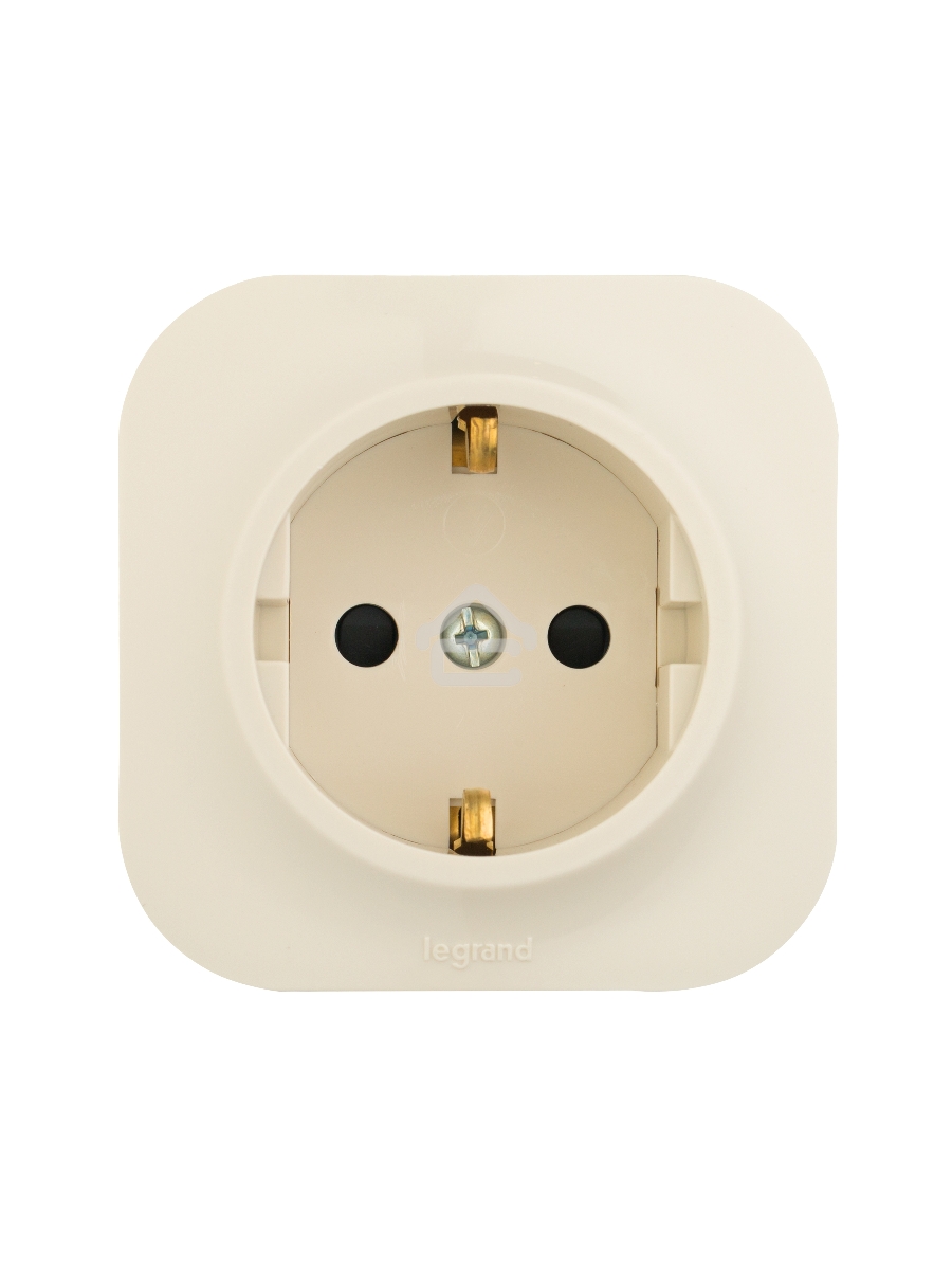 Розетка с заземлением с защитными шторками Legrand 782250 (Слоновая кость)