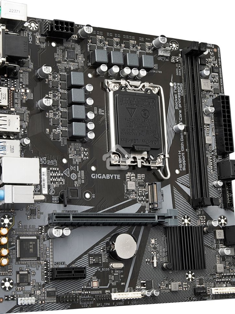 Материнская плата Gigabyte H610M H, LGA 1700, Intel H610, 2xDDR5, 4xSATA, 1xM.2, 1xPCIe 4.0 x16, 1xPCIe x1, 1xHDMI, 1xVGA, 1x 1Gb LAN, 2xUSB-A 3.2 Gen 1, 4xUSB-A 2.0, 3x3.5 мм, 7.1, mATX