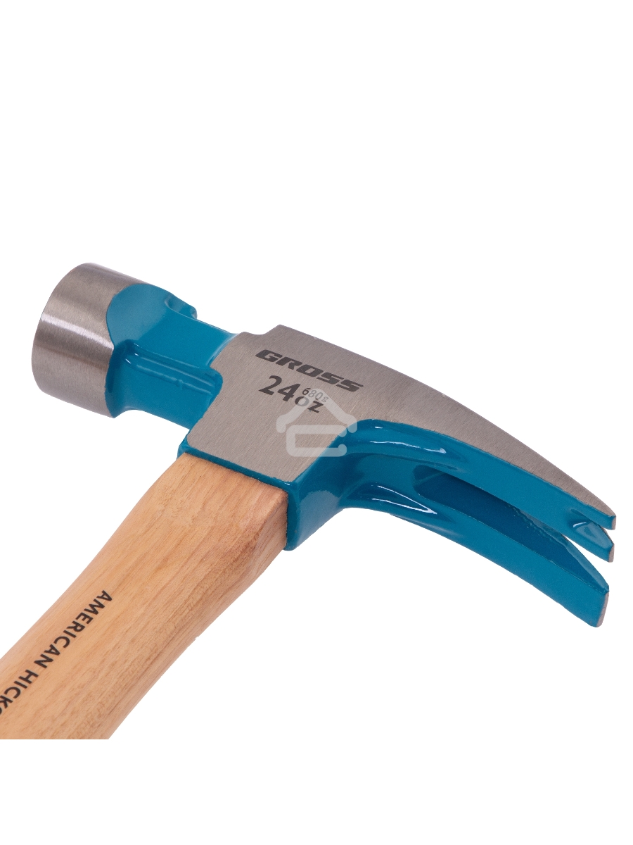 Молоток-гвоздодер, 680 г, угол 75, магнит, обрезиненная рукоятка AMERICAN HICKORY GROSS