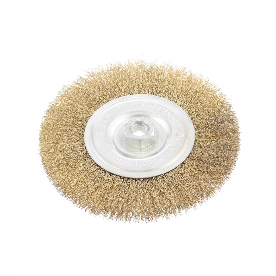 Щетка Matrix для УШМ, 150 мм, М14, плоская, латунированная витая проволока