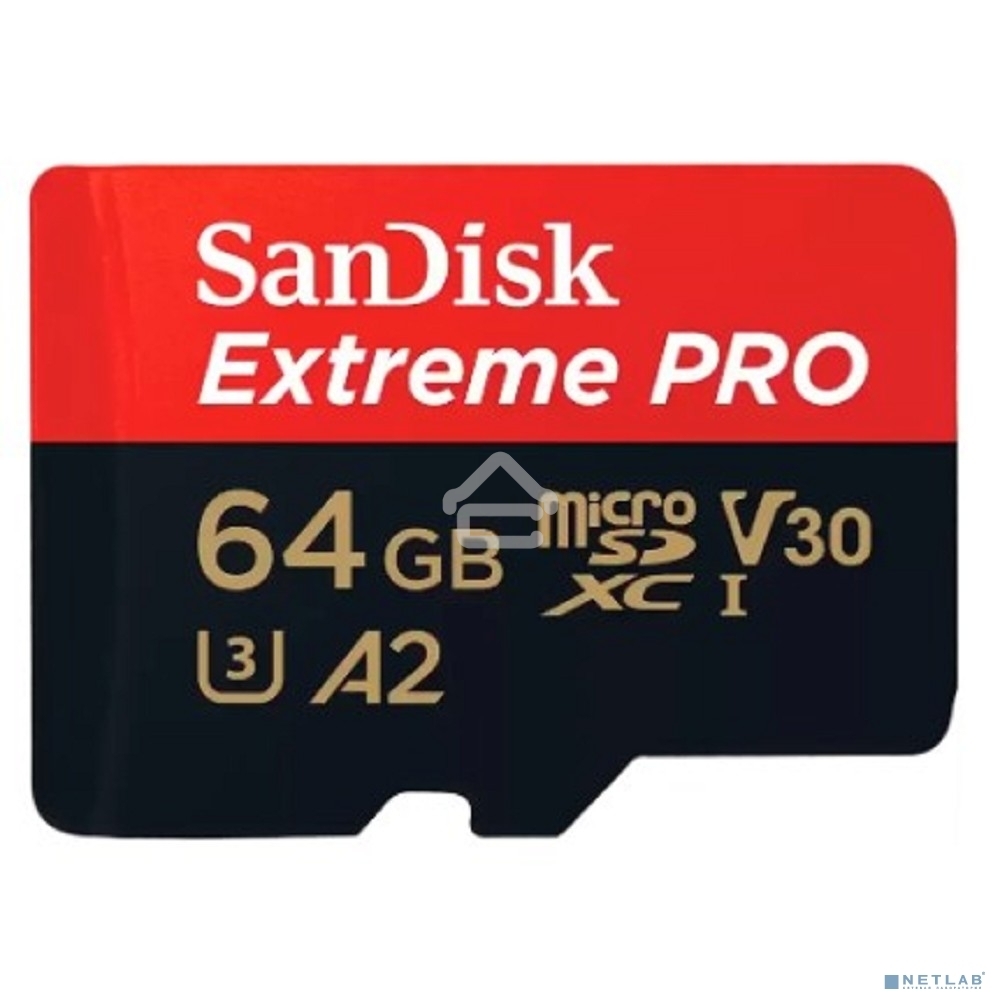 Карта памяти SanDisk Extreme Pro microSD UHS I Card 64GB for 4K Video on Smartphones, Action Cams & Drones 200MB/s Read, 90MB/s Write, Lifetime Warranty