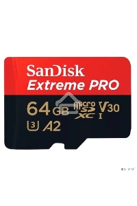 Карта памяти SanDisk Extreme Pro microSD UHS I Card 64GB for 4K Video on Smartphones, Action Cams & Drones 200MB/s Read, 90MB/s Write, Lifetime Warranty