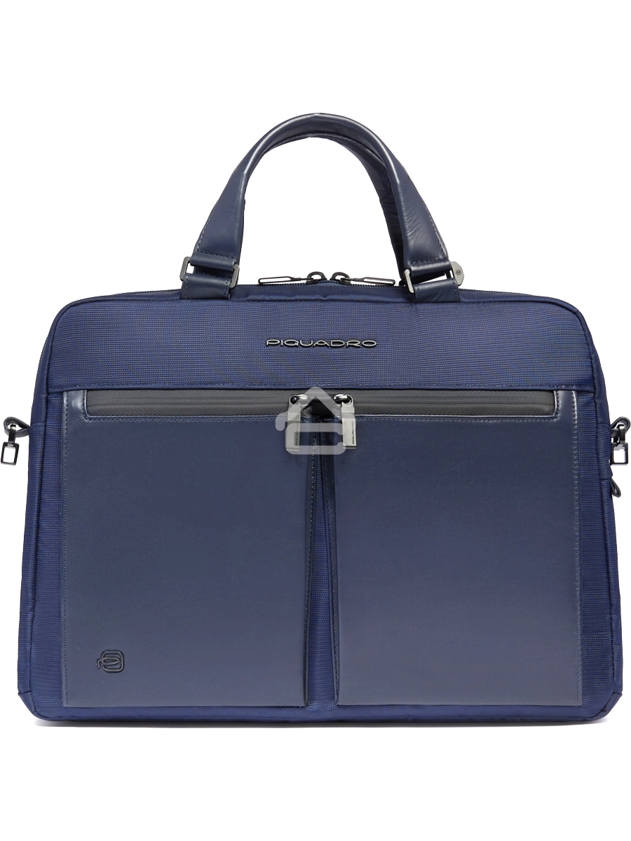 Деловая сумка Piquadro Orion CA6623S136/BLU с отделением для ноутбука синий ткань/натур.кожа