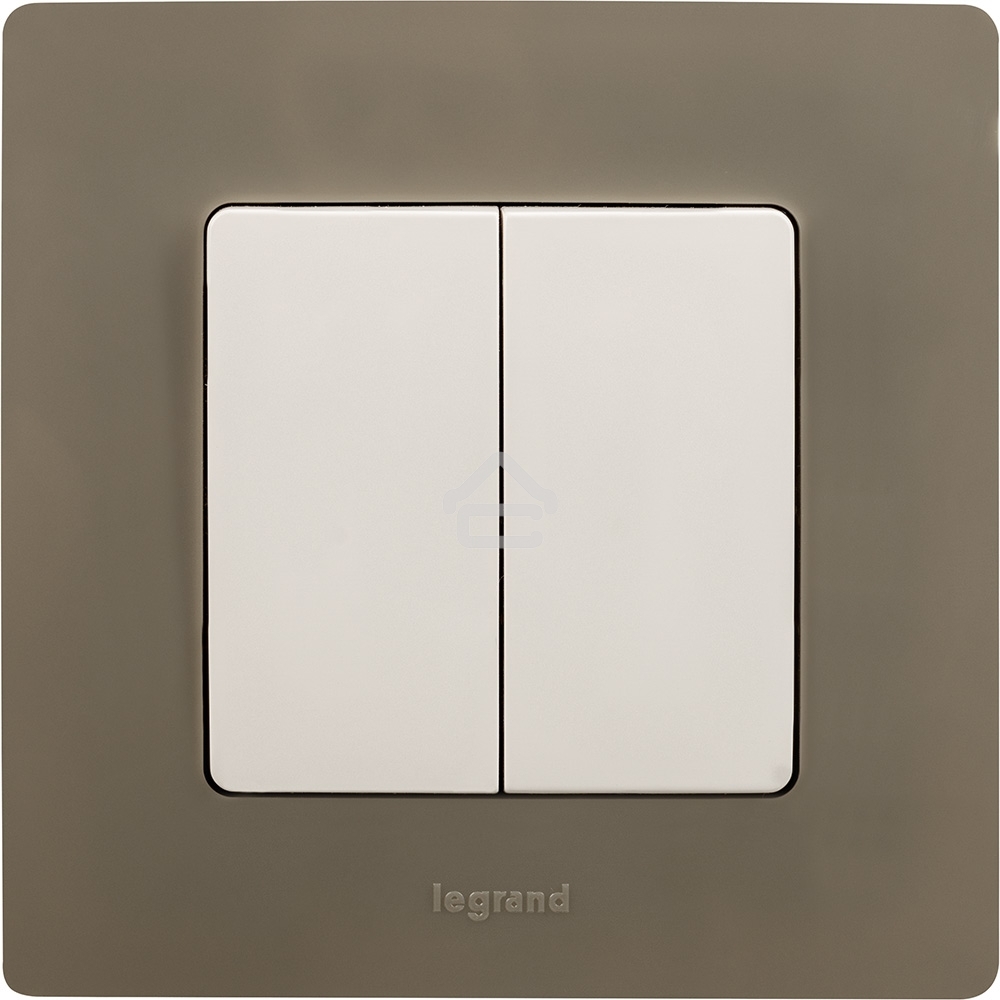 Выключатель двухклавишный 10AX винтовые зажимы ETIKA, белый