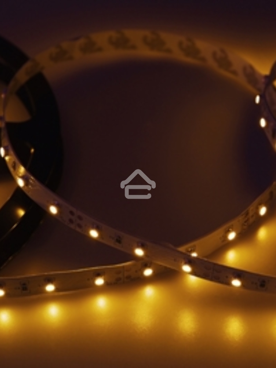 Лента LED открытая, 8 мм, IP23, SMD 2835, 60 LED/m, 12 V, цвет свечения желтый