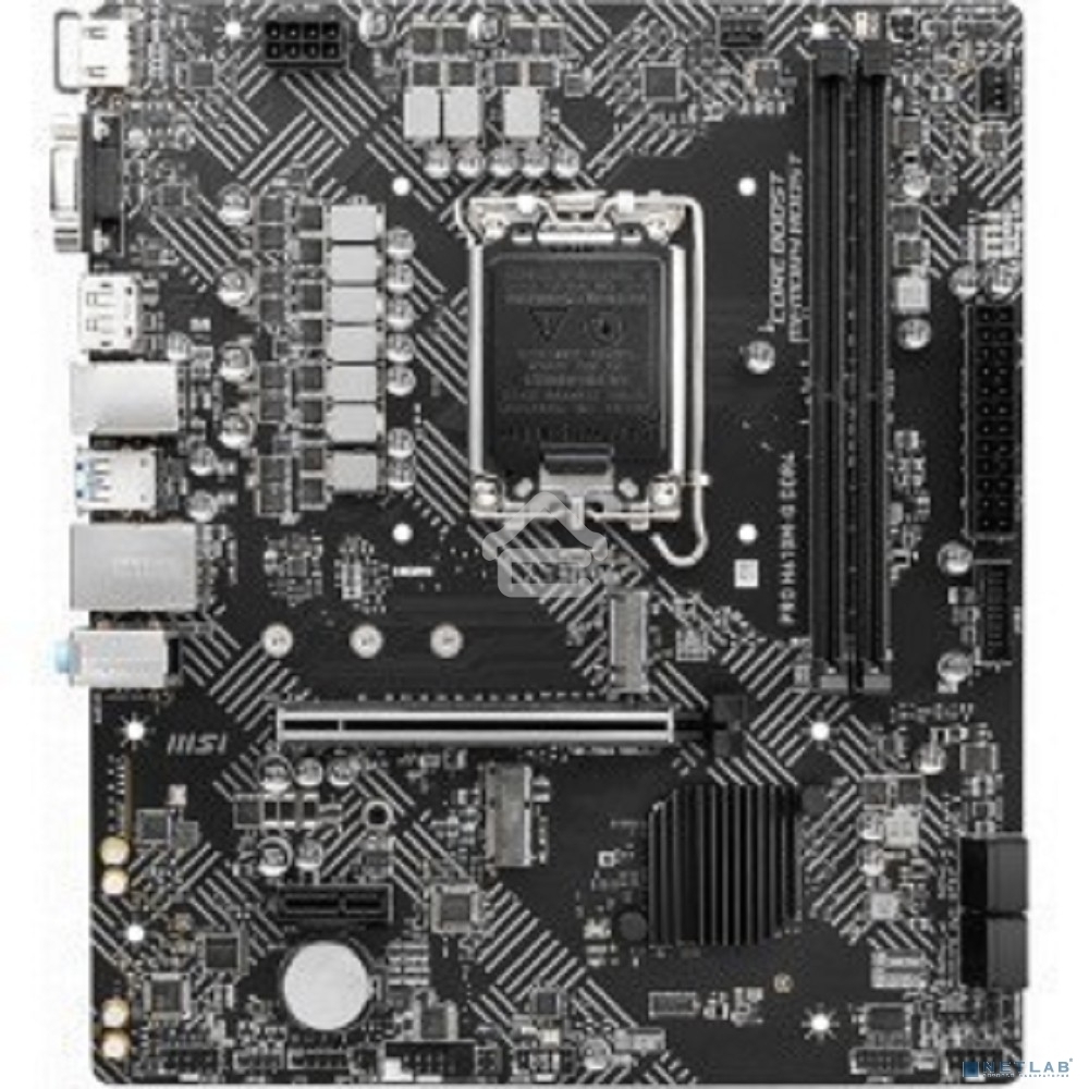 Материнская плата MSI PRO H610M-G DDR4, LGA 1700, Intel H610, 2xDDR4, 4xSATA, 1xM.2, 1xPCIe 4.0 x16, 1xPCIe 3.0 x1, 1xHDMI, 1xDP, 1xVGA, 1xRJ45 1Gb, 2xUSB-A 3.2 Gen 1, 4xUSB-A 2.0, 3x3.5мм, 7.1, mATX