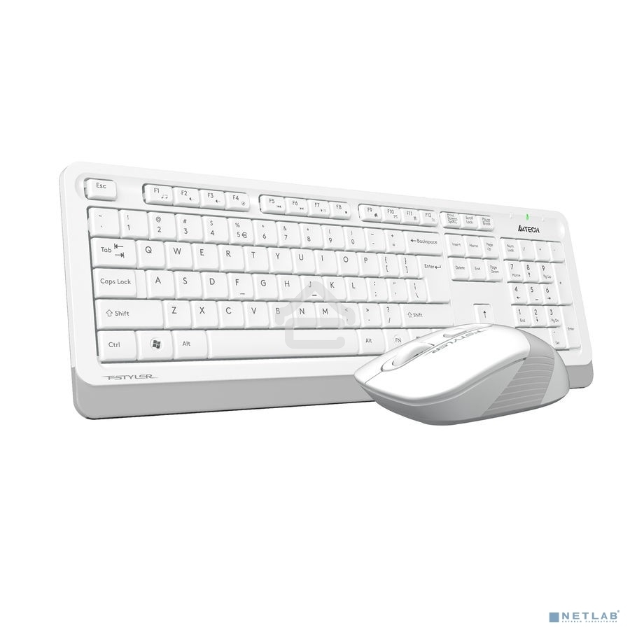 Клавиатура + мышь A4 Fstyler FG1010 клав:белый/серый мышь:белый/серый USB беспроводная Multimedia