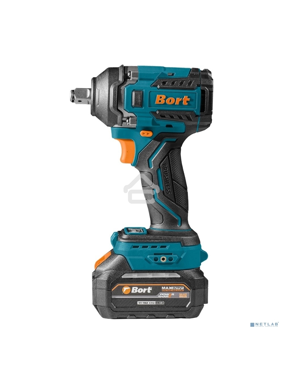 Гайковерт аккумуляторный Bort BSR-21U (2х4АЧ+ЗУ) [93418477] { 800 Нм, 0-2700 об/мин, акб Li-Ion, аккумуляторная система Makita 18V LXT 18 В, вес 1.4 кг }