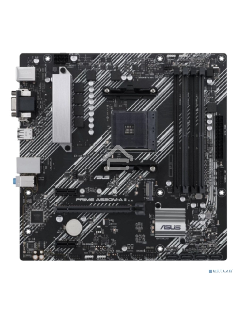 Материнская плата ASUS PRIME A520M-A II/CSM, AM4, AMD A520, 4xDDR4, 4xSATA, 1xM.2, 1xPCI-E 3.0 x16, 2xPCI-E x1, 1xDP, 1xHDMI, 1xVGA, 1x 1Gb LAN, 2xUSB-A 2.0, 4xUSB-A 3.0, 3x3.5 мм, 7.1, mATX