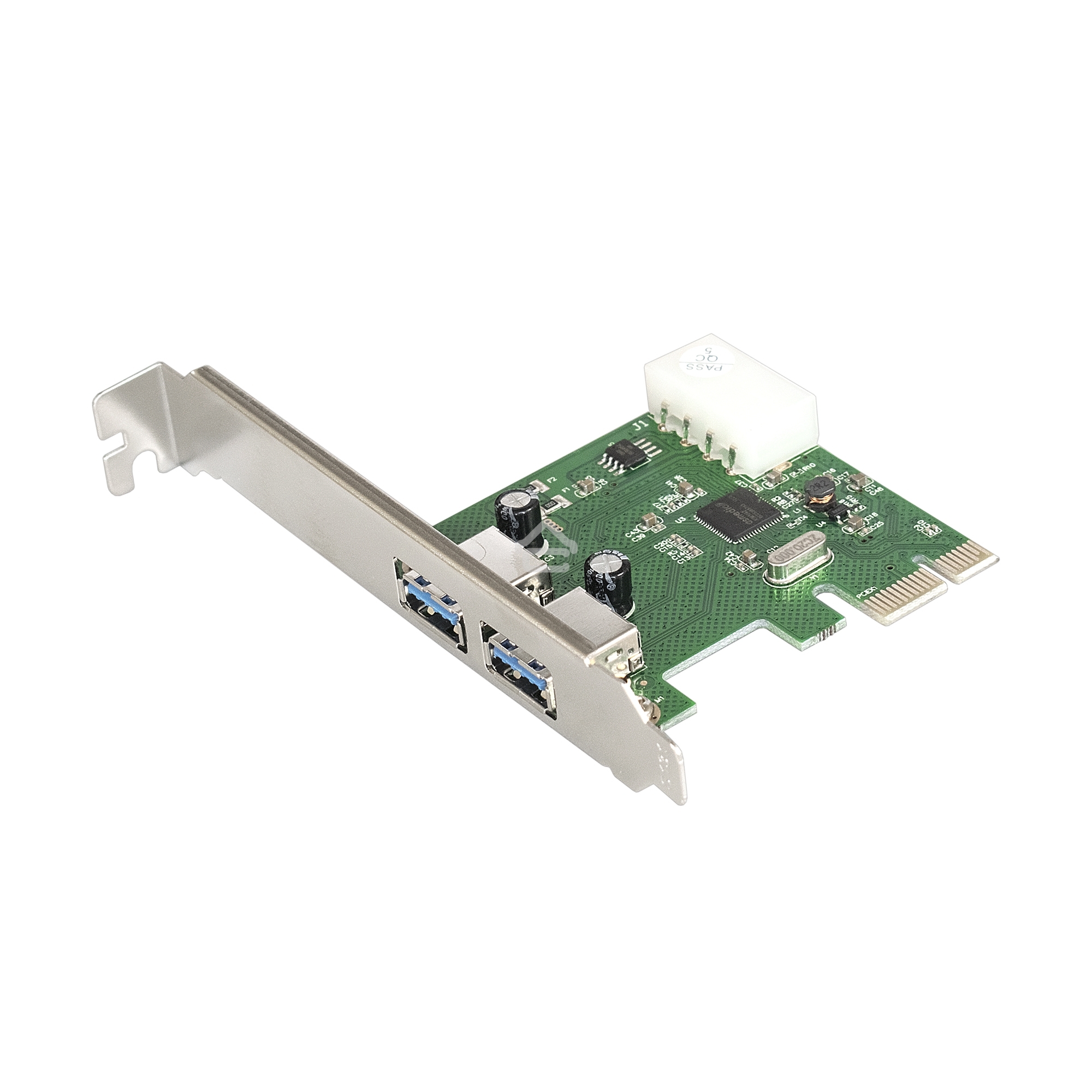 Контроллер ExeGate EXE-319 PCI-E 2.0, 2*USB3.0 ext, разъем доп.питания (OEM)